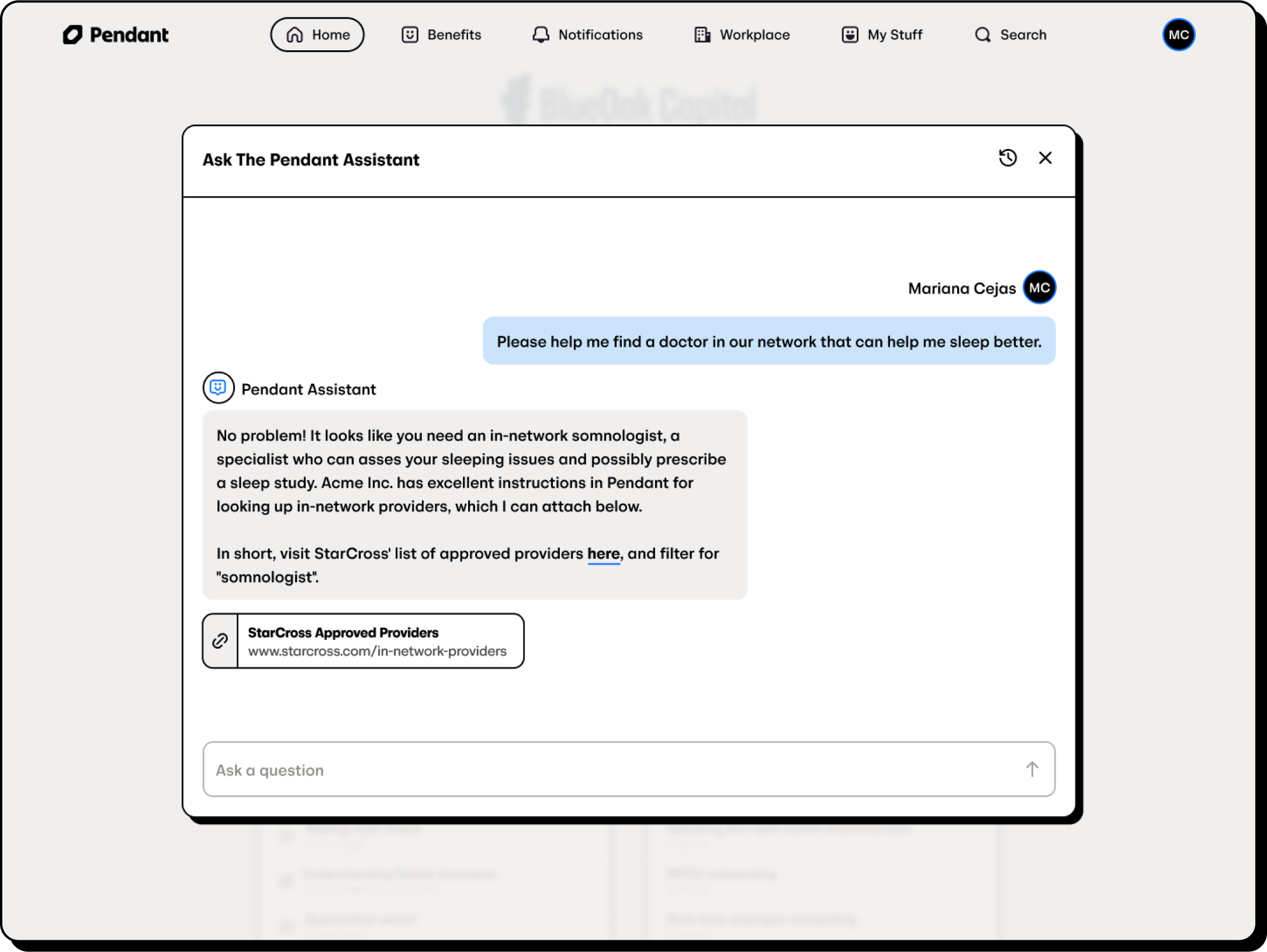 AI chatbot interface